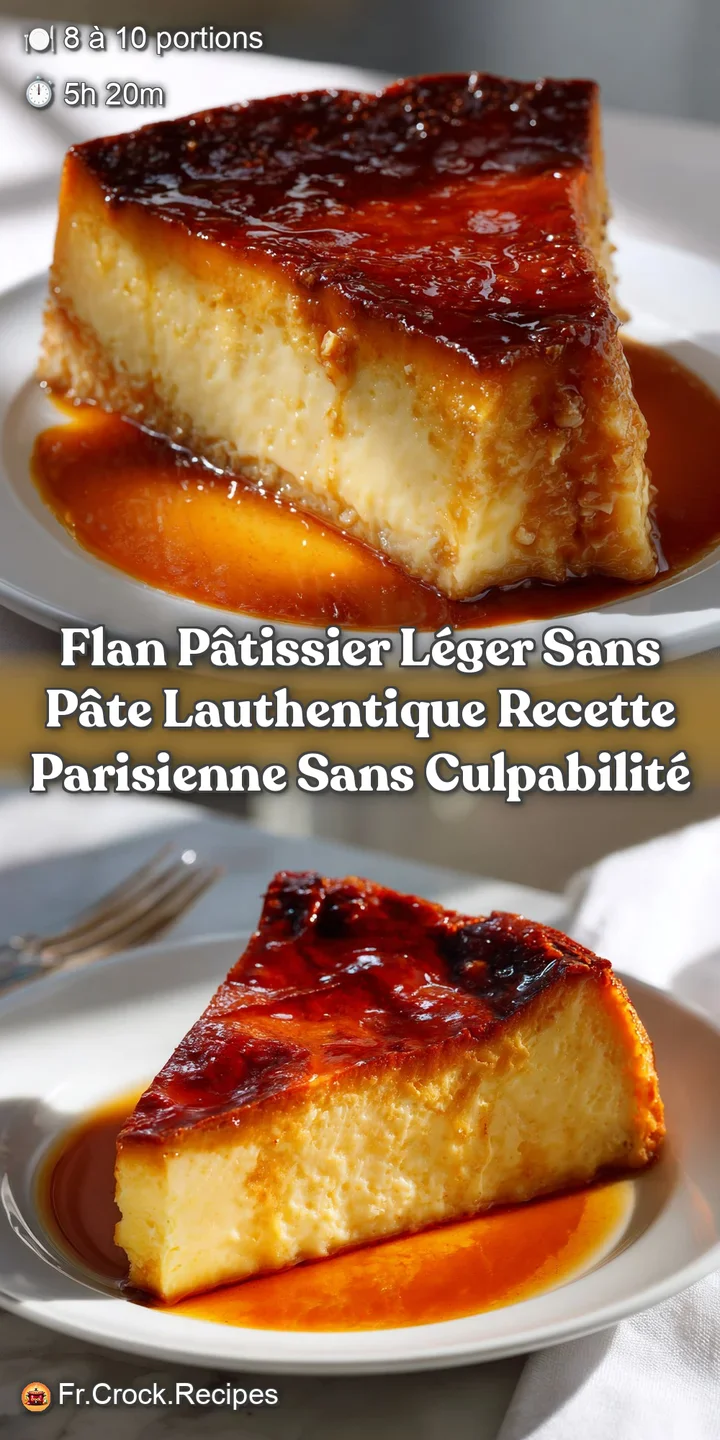 Flan P&acirc;tissier L&eacute;ger Sans P&acirc;te Lauthentique recette parisienne sans culpabilit&eacute;