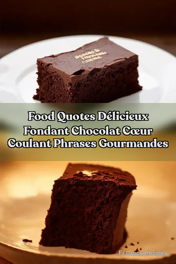 Food Quotes D&eacute;licieux Fondant Chocolat C&oelig;ur Coulant Phrases gourmandes