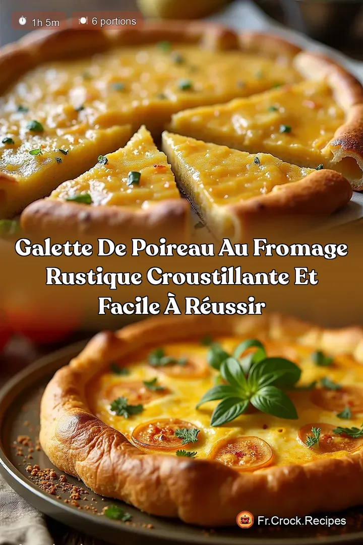 Galette de Poireau au Fromage Rustique Croustillante et Facile &agrave; R&eacute;ussir