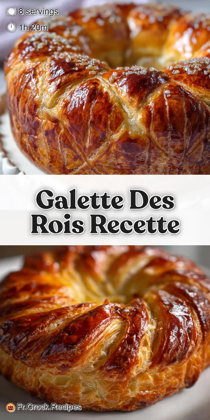 Close-up captures the irresistible crisp, golden crust and almond filling of a Galette des Rois, hinting at a delicious bite.