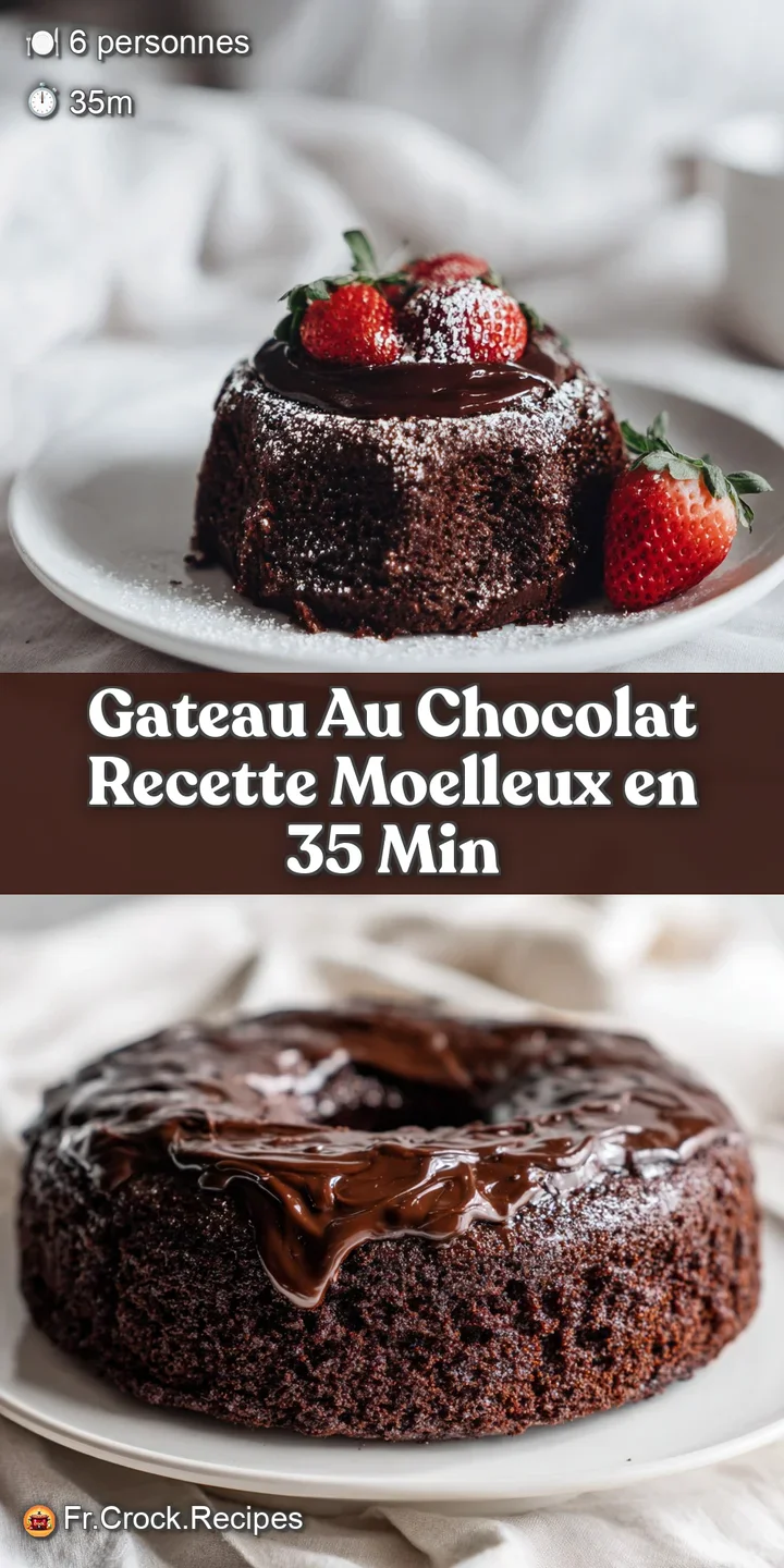 Close-up of moist, dark chocolate cake with a slightly cracked top, revealing a gooey, molten interior. Deep, rich, dark b...