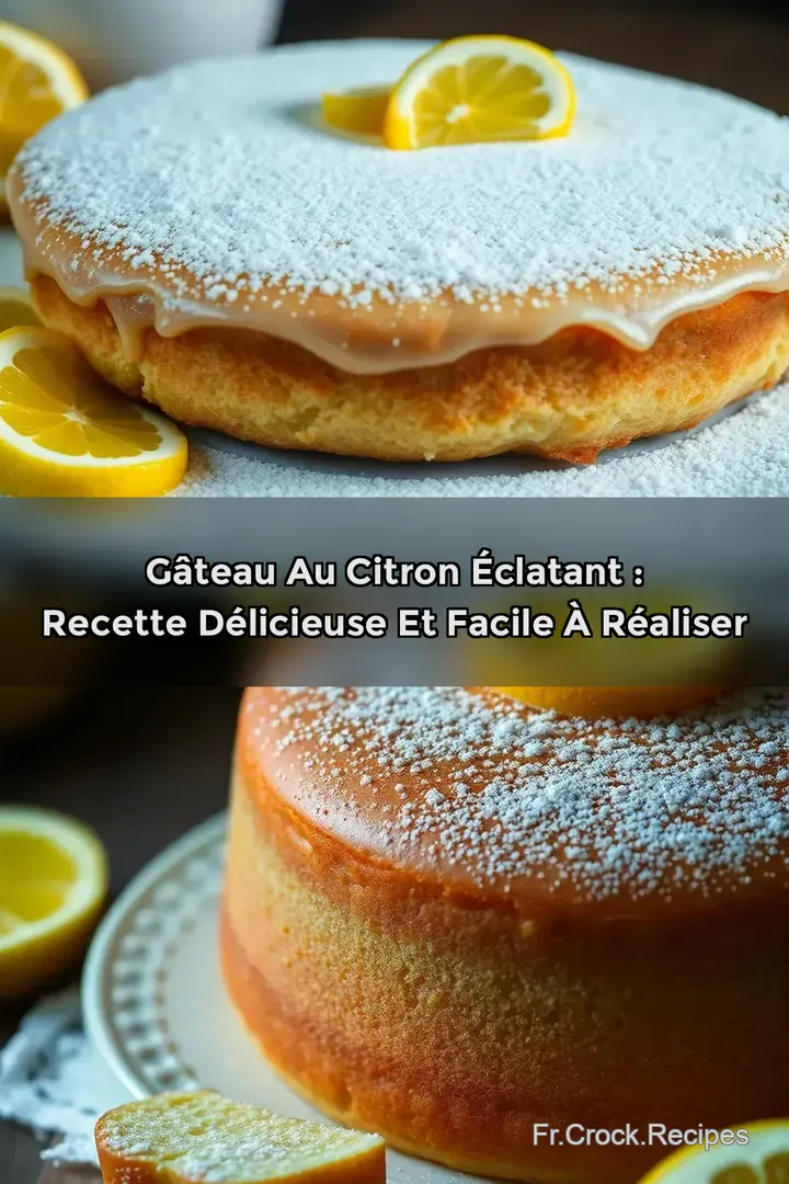 G&acirc;teau au Citron &Eacute;clatant : Recette D&eacute;licieuse et Facile &agrave; R&eacute;aliser