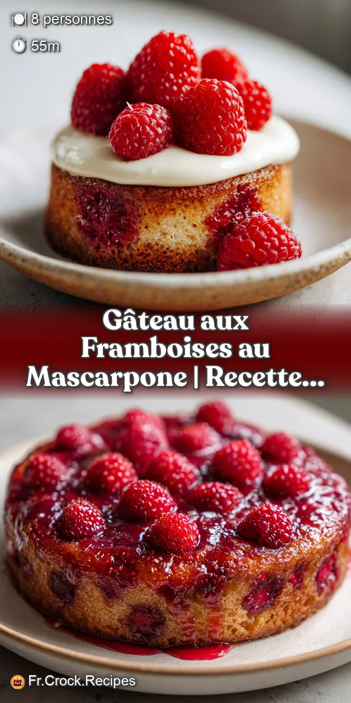 Close-up of raspberry cake reveals a soft, airy crumb, speckled with ruby-red raspberries and a light dusting of sweetness.