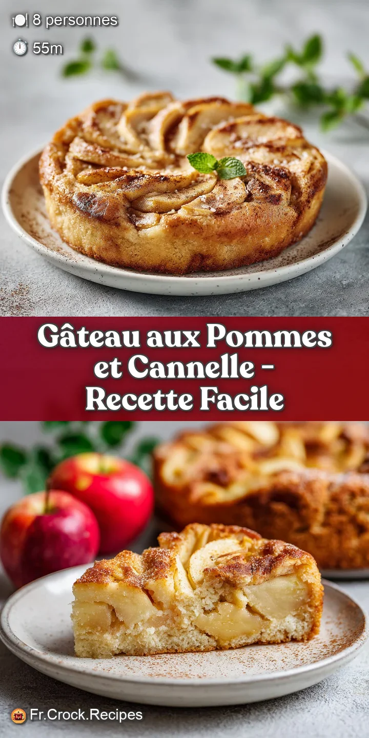 Close-up shot of moist apple cake, highlighting the tender apple slices and golden crust with a generous dusting of cinnamon.