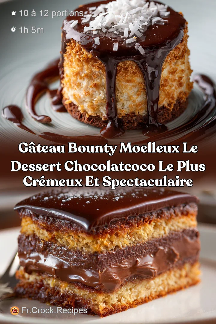 G&acirc;teau Bounty Moelleux Le dessert chocolatcoco le plus cr&eacute;meux et spectaculaire