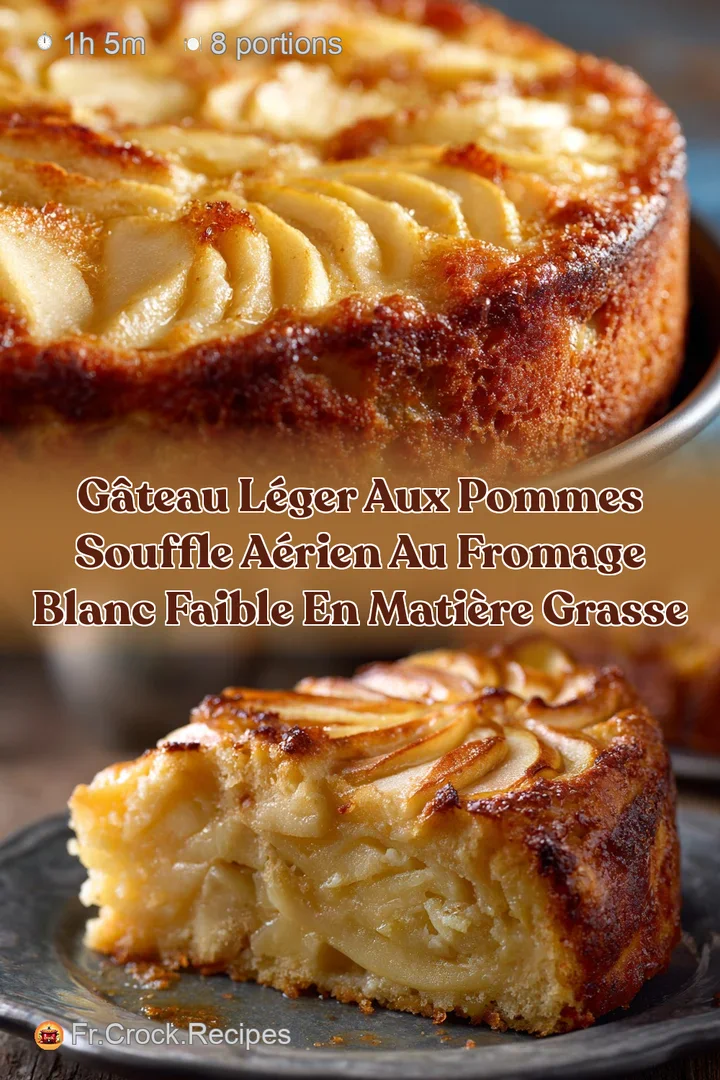 G&acirc;teau l&eacute;ger aux pommes Souffle a&eacute;rien au Fromage Blanc Faible en Mati&egrave;re Grasse