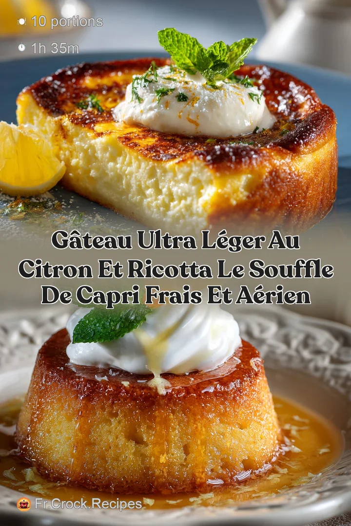G&acirc;teau Ultra L&eacute;ger au Citron et Ricotta Le Souffle de Capri frais et a&eacute;rien