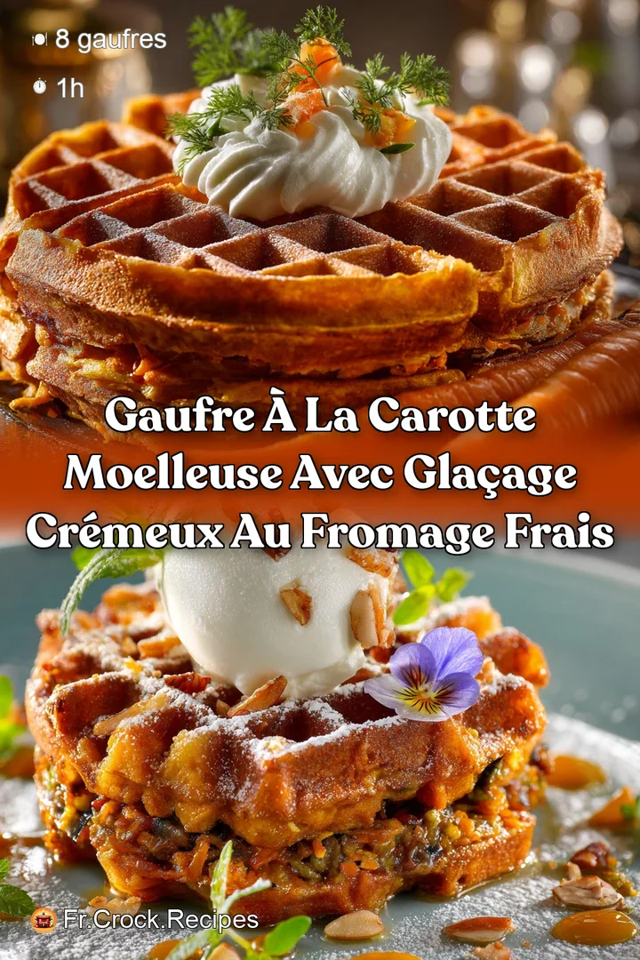 Gaufre &agrave; la carotte moelleuse avec gla&ccedil;age cr&eacute;meux au fromage frais
