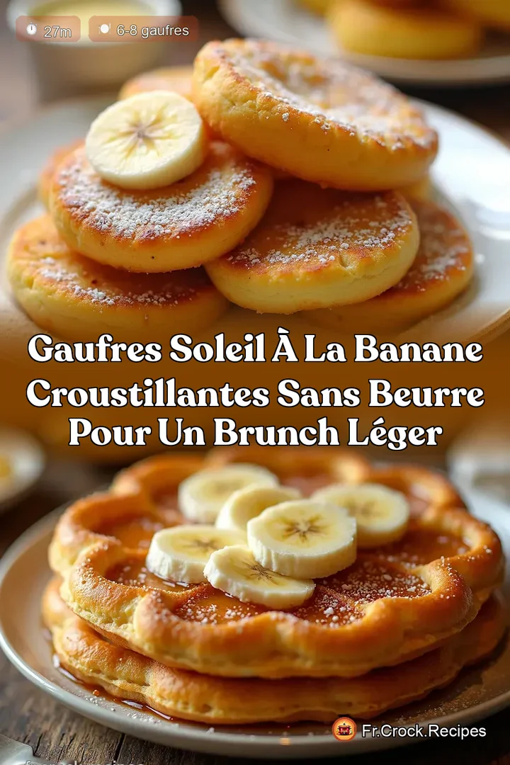 Gaufres Soleil &agrave; la Banane Croustillantes Sans Beurre pour un Brunch L&eacute;ger