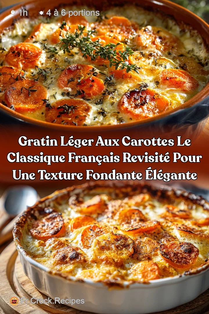 Gratin L&eacute;ger aux Carottes Le classique fran&ccedil;ais revisit&eacute; pour une texture fondante &eacute;l&eacute;gante