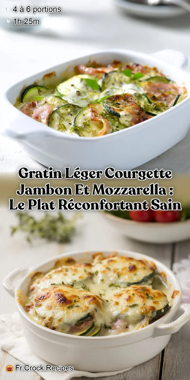Gratin L&eacute;ger Courgette Jambon et Mozzarella : Le Plat R&eacute;confortant Sain