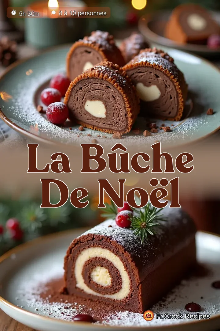 Recette B&ucirc;che de No&euml;l Facile Mousse Noisette et Biscuit Cacao - fr.crock.recipes