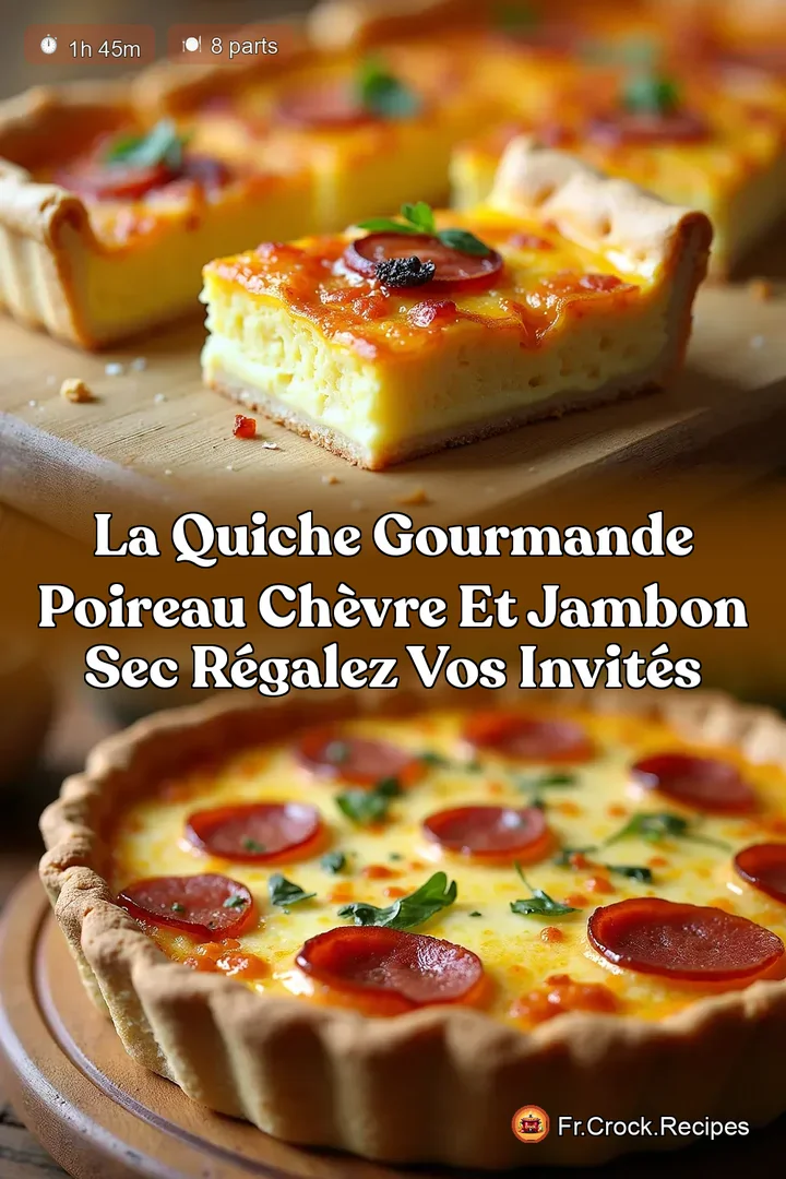 La Quiche Gourmande Poireau Ch&egrave;vre et Jambon Sec R&eacute;galez vos Invit&eacute;s