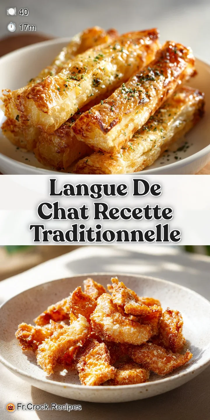 Close-up of a slender, crisp Langue de Chat cookie, showcasing its fine texture and slightly caramelized edges, enticingly...