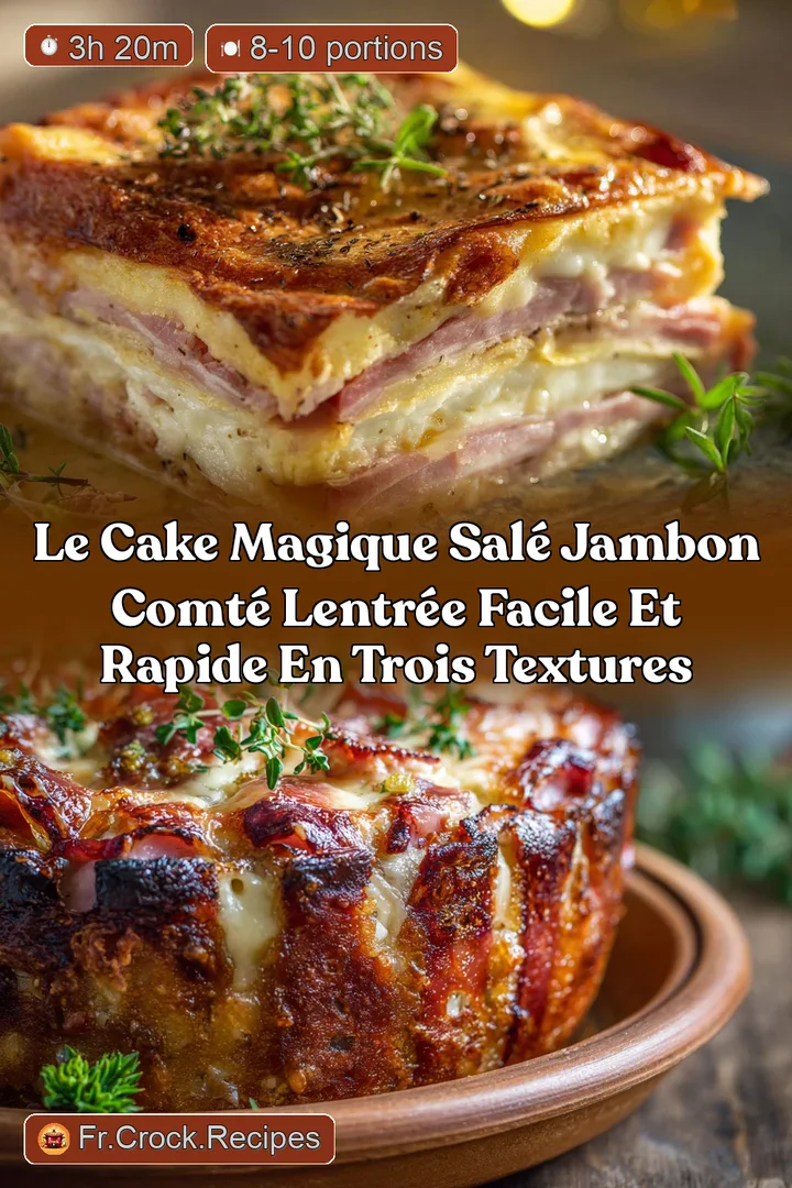 Le Cake Magique Sal&eacute; Jambon Comt&eacute; Lentr&eacute;e facile et rapide en trois textures