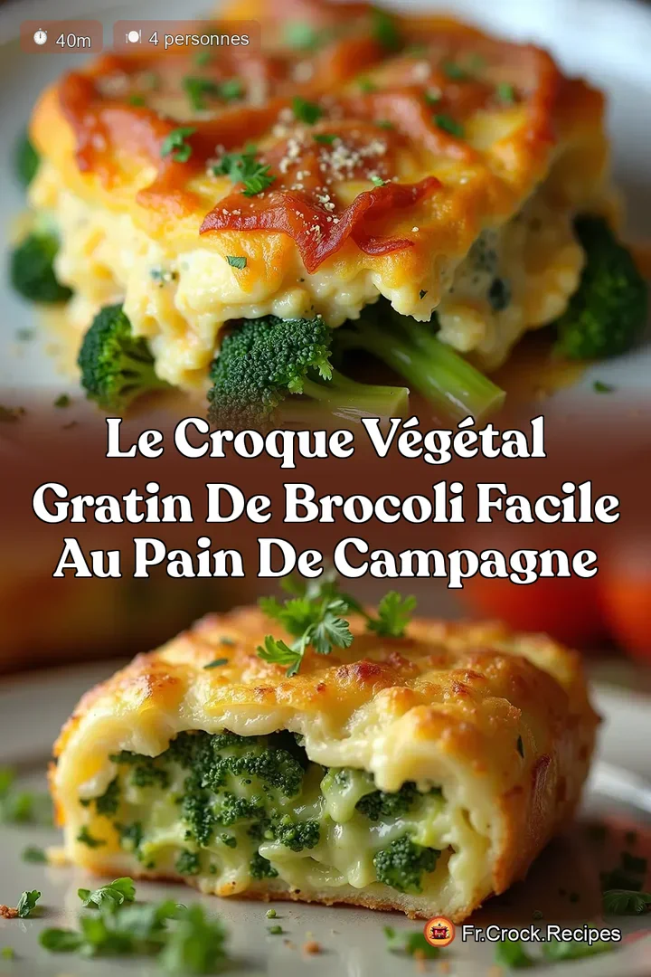 Le Croque V&eacute;g&eacute;tal Gratin de Brocoli Facile au Pain de Campagne
