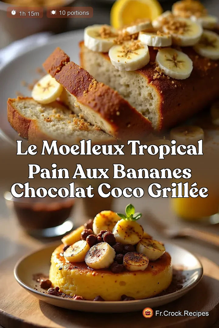 Le Moelleux Tropical Pain aux Bananes Chocolat Coco Grill&eacute;e