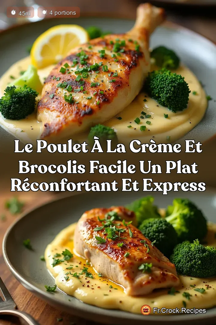Le Poulet &agrave; la Cr&egrave;me et Brocolis Facile Un Plat R&eacute;confortant et Express