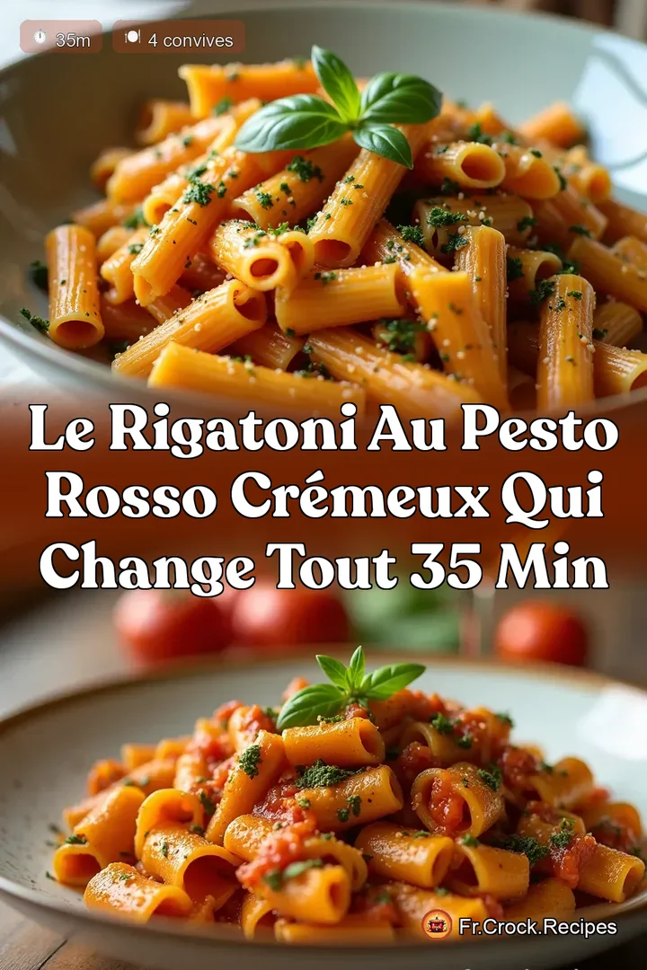 Le Rigatoni au Pesto Rosso Cr&eacute;meux Qui Change Tout 35 Min