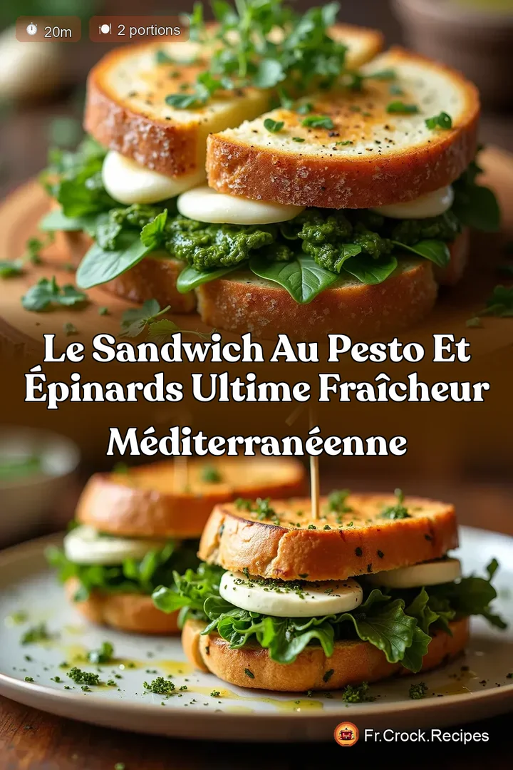 Le Sandwich au Pesto et &Eacute;pinards Ultime Fra&icirc;cheur M&eacute;diterran&eacute;enne