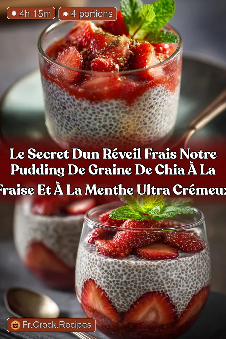 Le secret dun r&eacute;veil frais notre Pudding de graine de Chia &agrave; la fraise et &agrave; la menthe ultra cr&eacute;meux