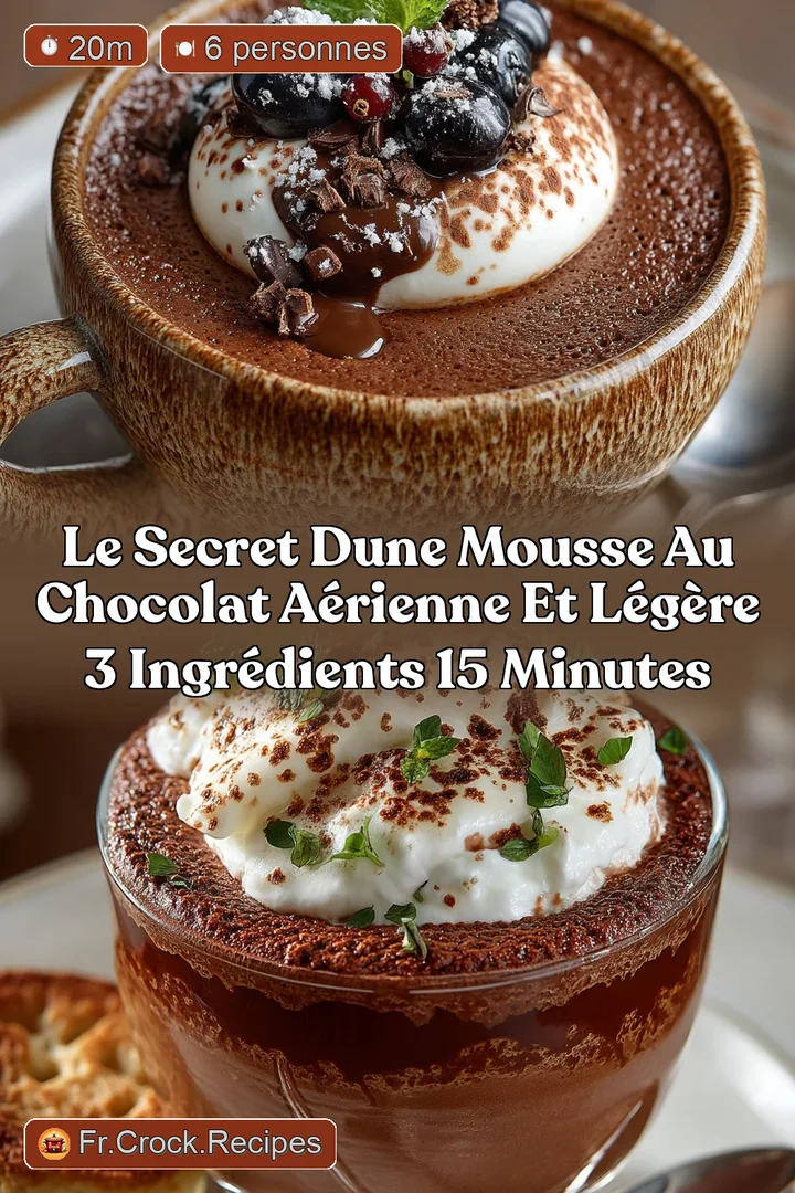 Le secret dune Mousse au Chocolat a&eacute;rienne et l&eacute;g&egrave;re 3 ingr&eacute;dients 15 minutes