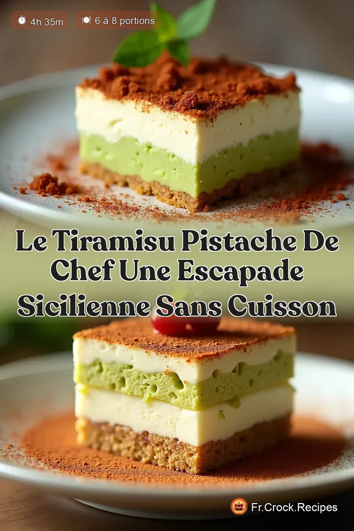 Le Tiramisu Pistache de Chef Une Escapade Sicilienne sans Cuisson