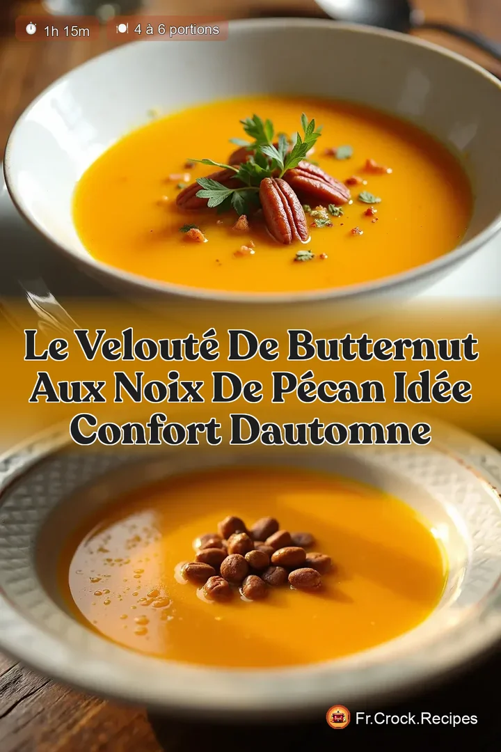 Le Velout&eacute; de Butternut aux Noix de P&eacute;can Id&eacute;e Confort dAutomne