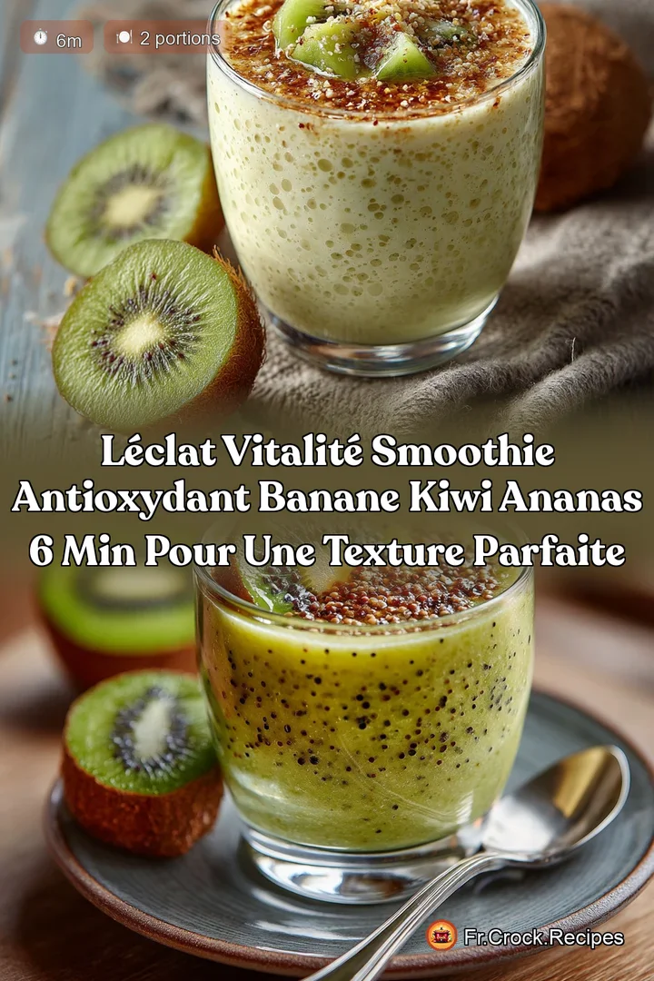 L&eacute;clat Vitalit&eacute; Smoothie antioxydant banane kiwi ananas 6 min pour une texture parfaite