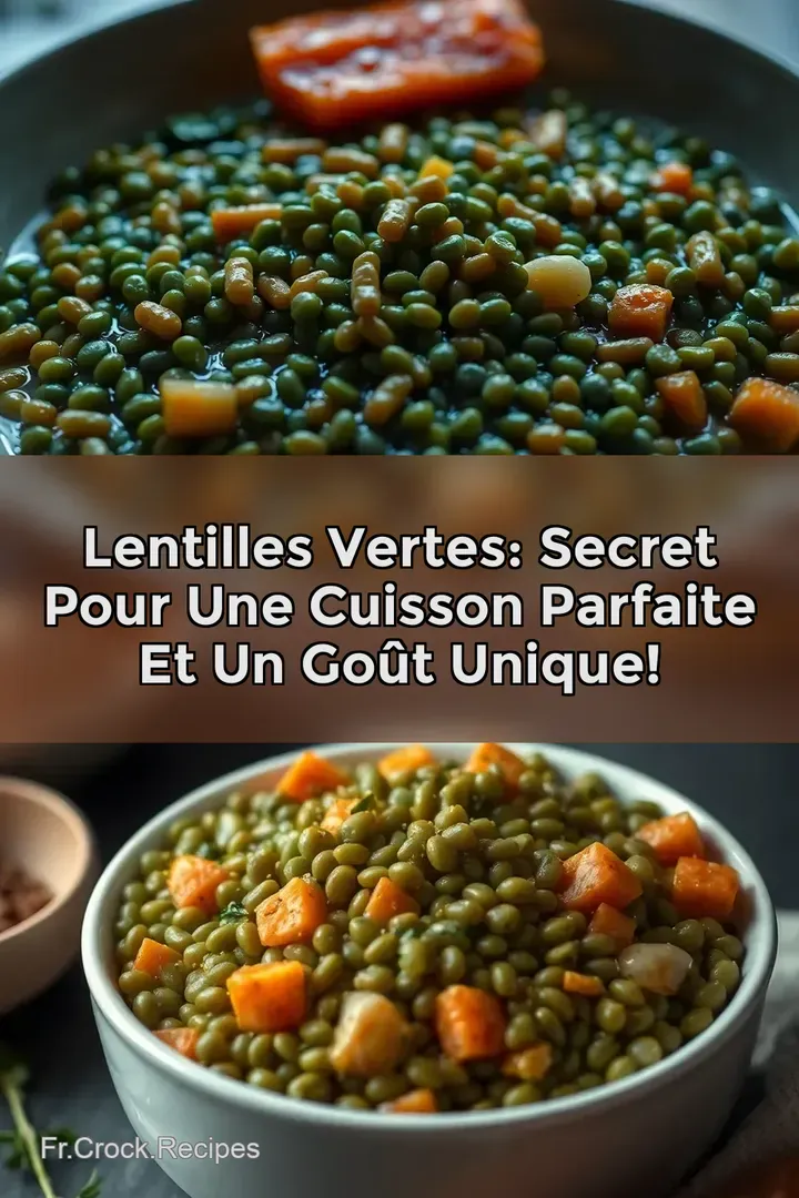 Lentilles Vertes: Secret pour une cuisson parfaite et un go&ucirc;t unique!