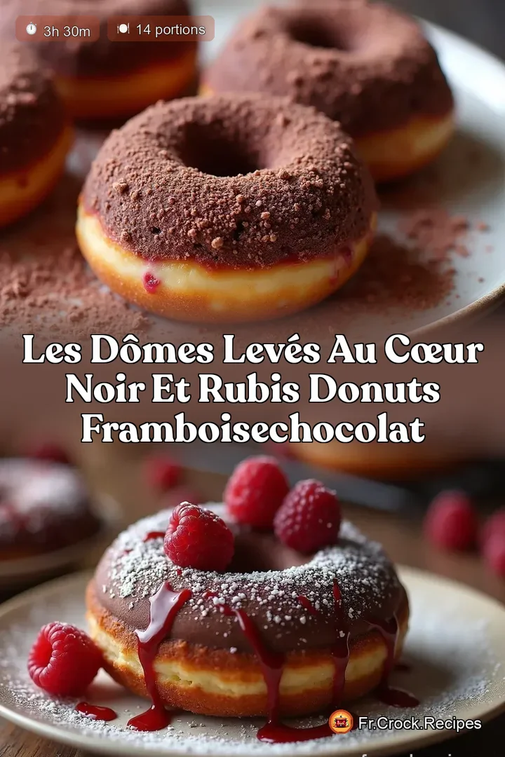 Les D&ocirc;mes Lev&eacute;s au C&oelig;ur Noir et Rubis Donuts FramboiseChocolat