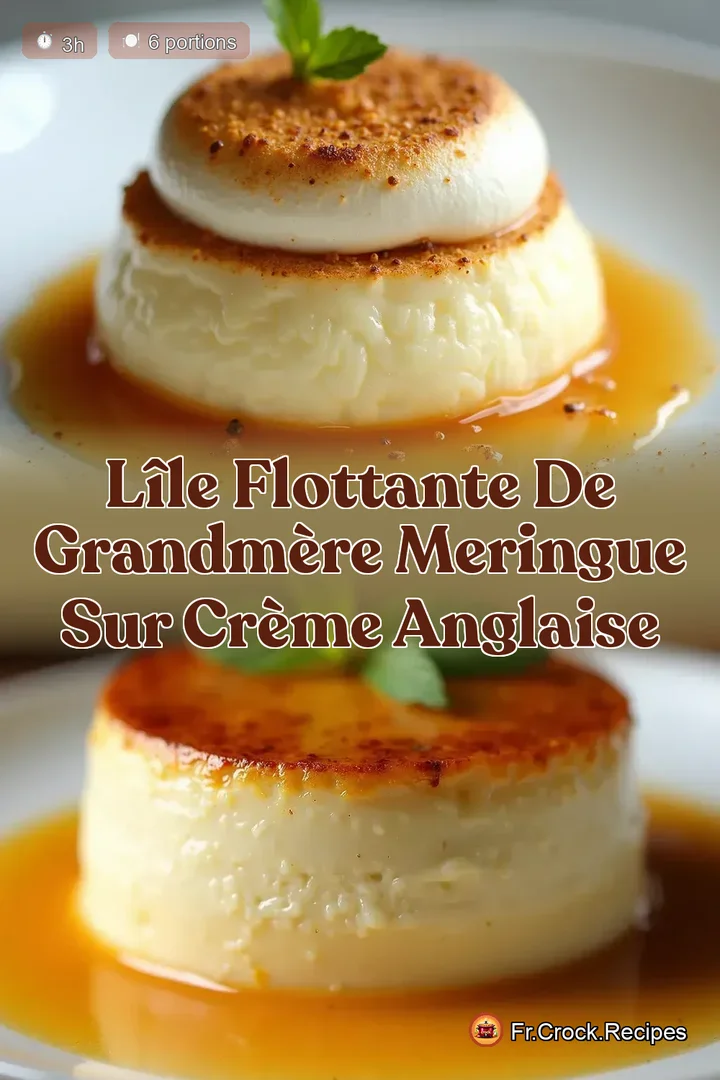 L&Icirc;le Flottante de GrandM&egrave;re Meringue sur Cr&egrave;me Anglaise