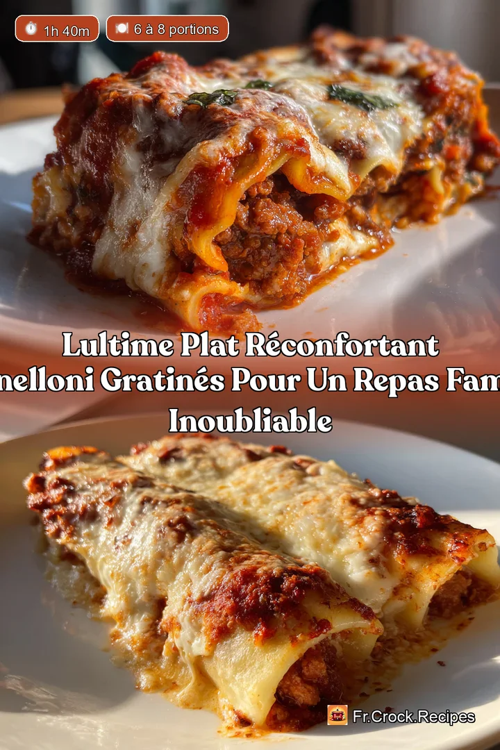LUltime Plat R&eacute;confortant Cannelloni Gratin&eacute;s pour un Repas Familial Inoubliable