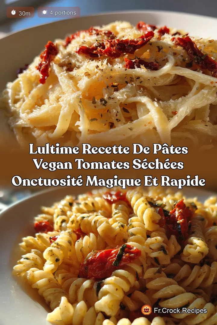 LUltime Recette de P&acirc;tes Vegan Tomates S&eacute;ch&eacute;es Onctuosit&eacute; Magique et Rapide
