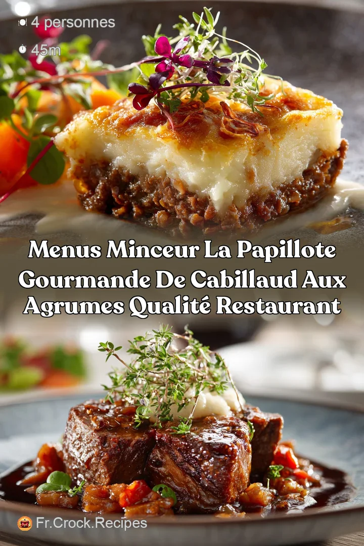 Menus Minceur La Papillote Gourmande de Cabillaud aux Agrumes Qualit&eacute; Restaurant