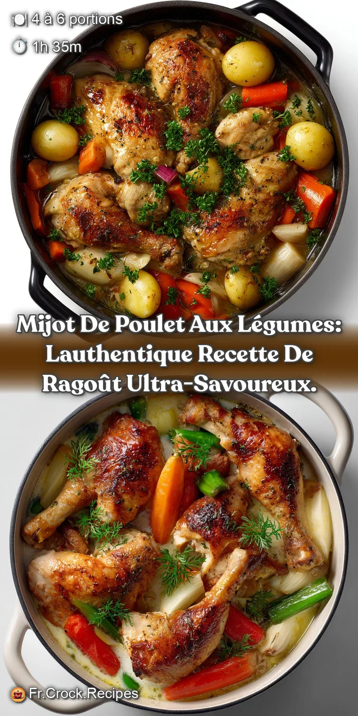 Mijot de Poulet aux L&eacute;gumes: Lauthentique recette de rago&ucirc;t ultra-savoureux.