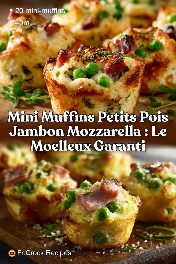 Mini Muffins Petits Pois Jambon Mozzarella : Le Moelleux Garanti