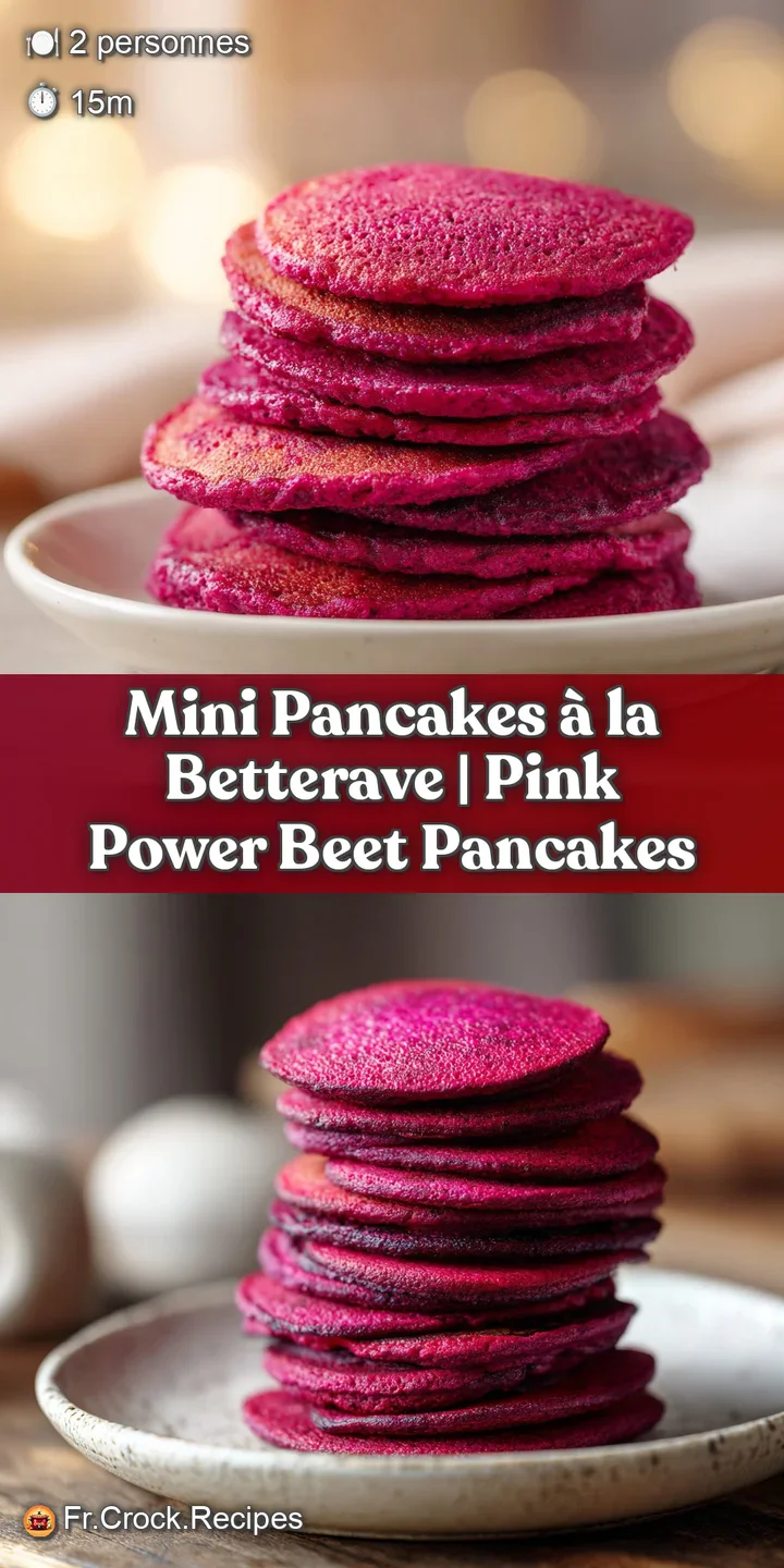 Gros plan sur la texture spongieuse d'un pancake rose intense, avec une goutte de sirop brillant qui perle lentement.