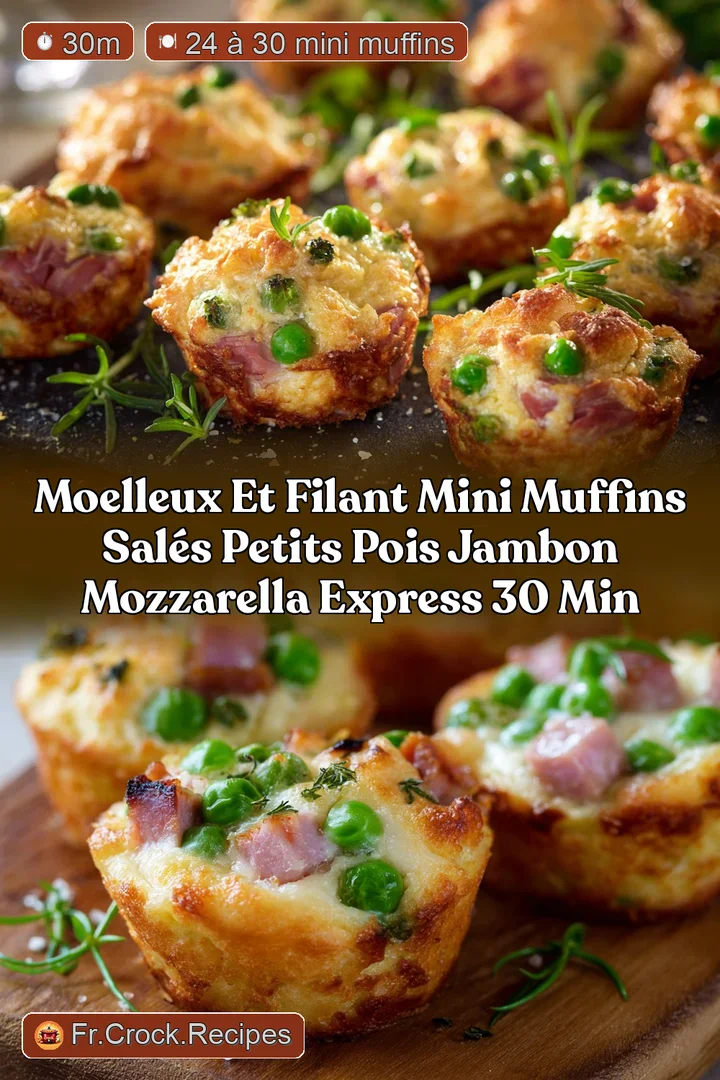 Moelleux et filant Mini muffins sal&eacute;s petits pois jambon mozzarella express 30 min