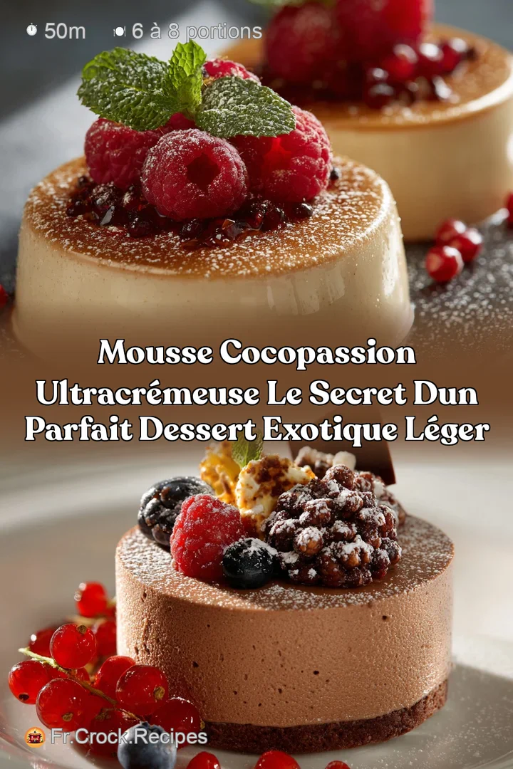 Mousse cocopassion ultracr&eacute;meuse Le secret dun parfait dessert exotique l&eacute;ger