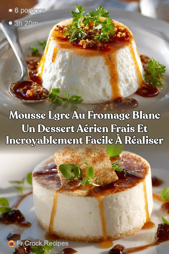 Mousse Lgre au Fromage Blanc Un dessert a&eacute;rien frais et incroyablement facile &agrave; r&eacute;aliser