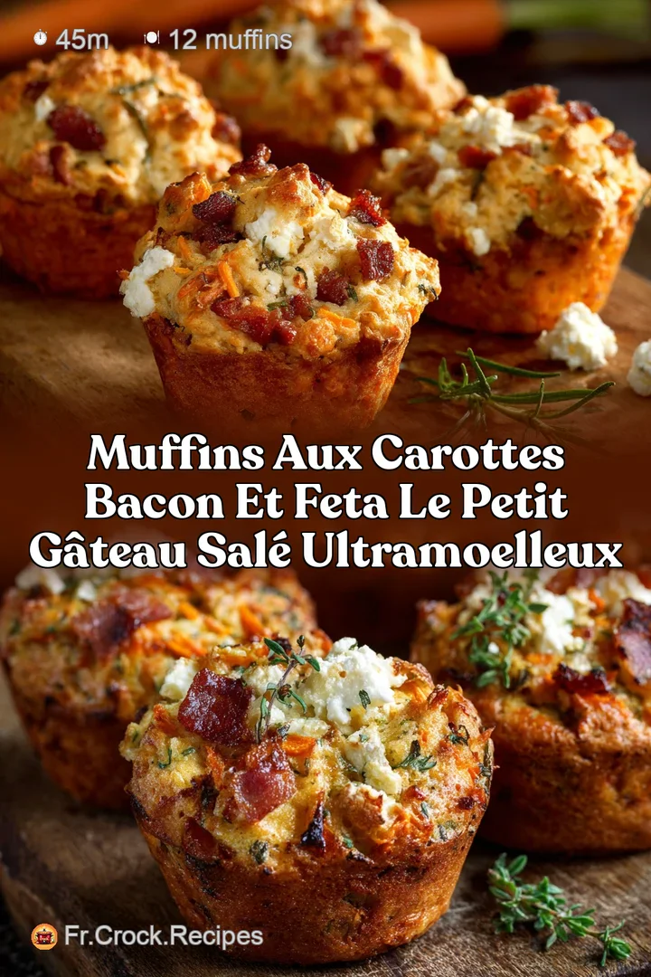 Muffins aux carottes bacon et feta le petit g&acirc;teau sal&eacute; ultramoelleux