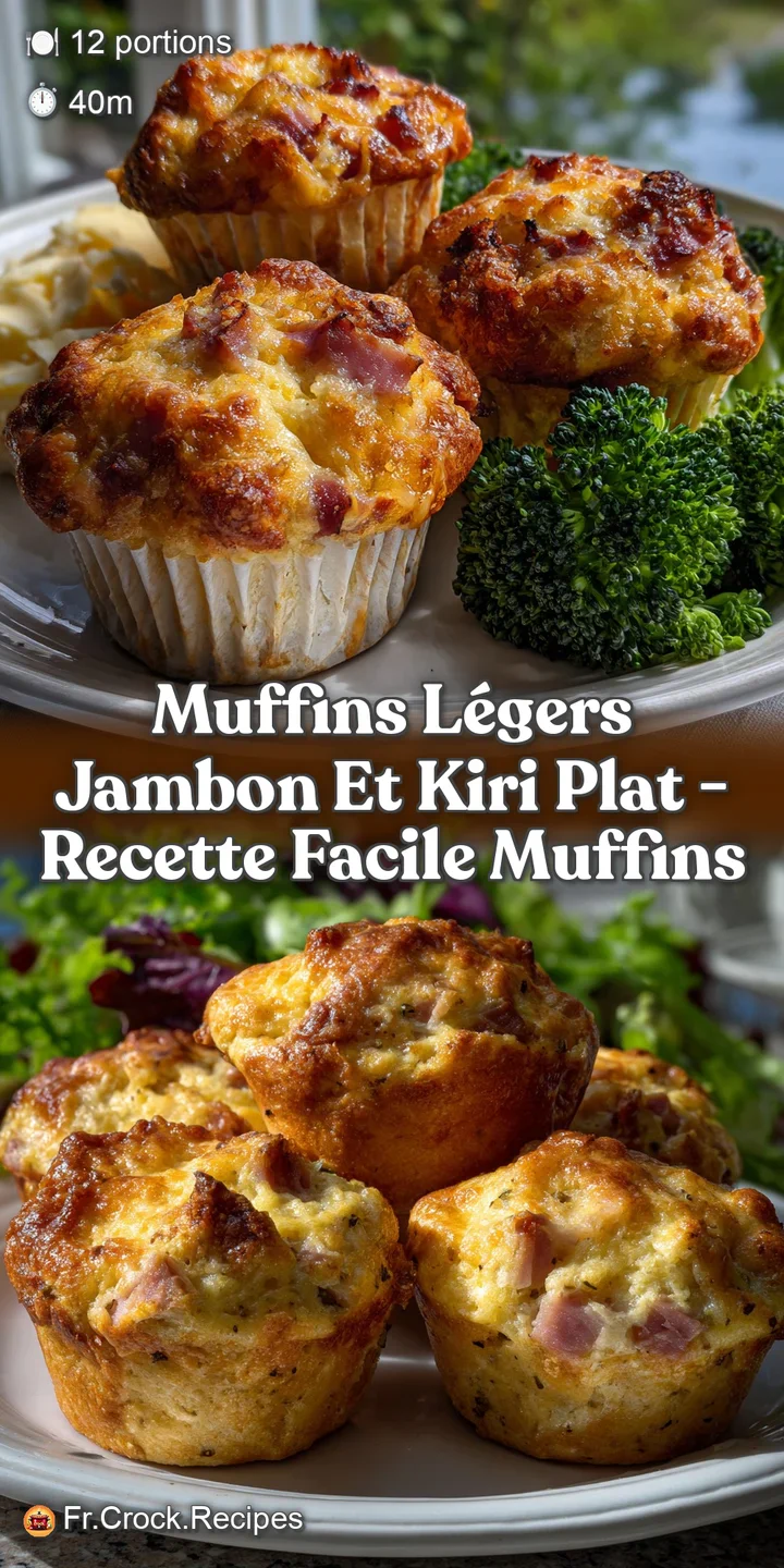 Muffins L&eacute;gers Jambon Et Kiri Plat - Recette Facile Muffins