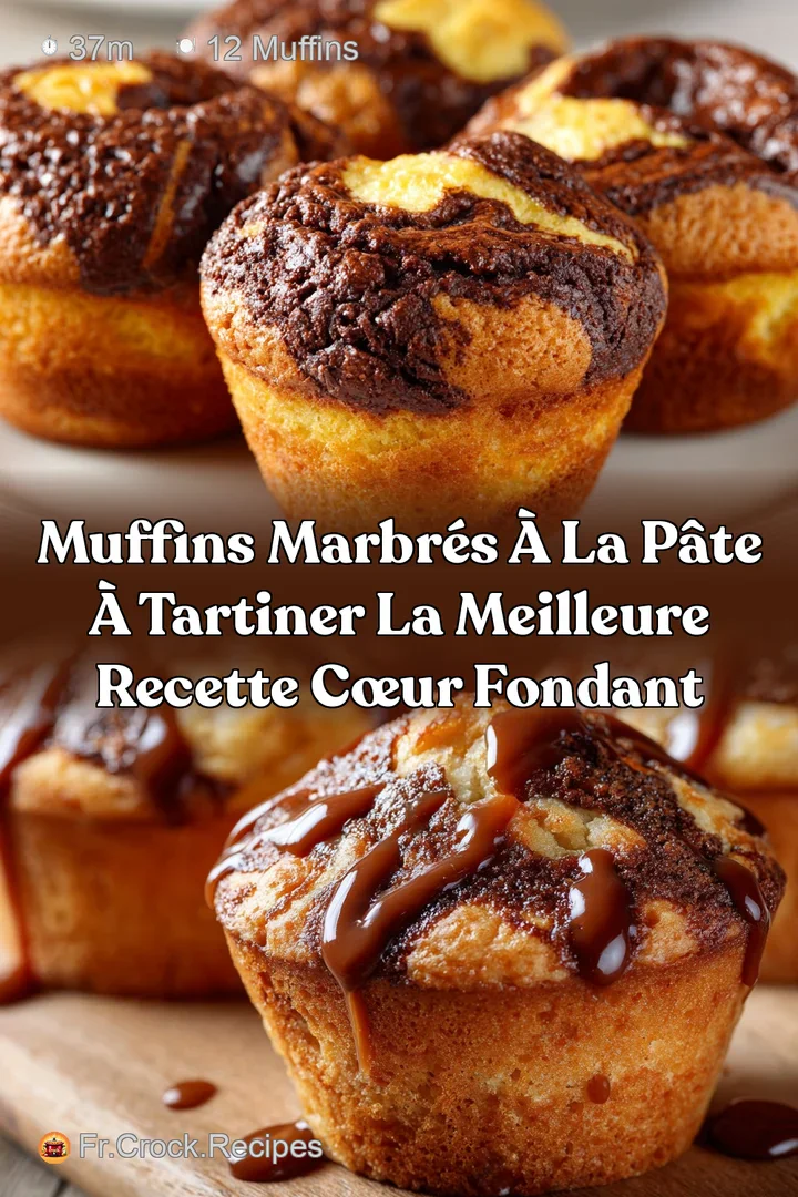 Muffins marbr&eacute;s &agrave; la p&acirc;te &agrave; tartiner la meilleure recette c&oelig;ur fondant