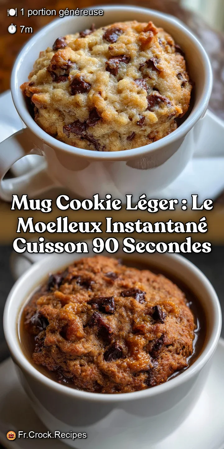 Mug Cookie L&eacute;ger : Le Moelleux Instantan&eacute; Cuisson 90 Secondes