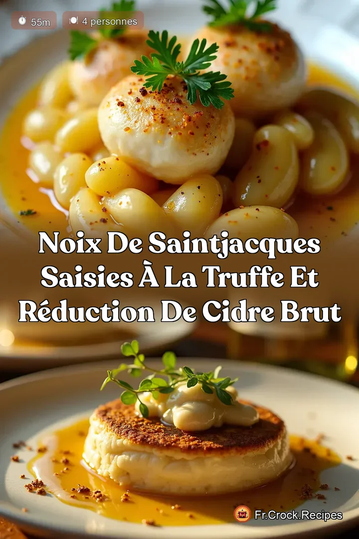 Noix de SaintJacques Saisies &agrave; la Truffe et R&eacute;duction de Cidre Brut