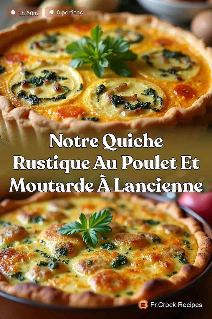 Notre Quiche Rustique au Poulet et Moutarde &agrave; lAncienne