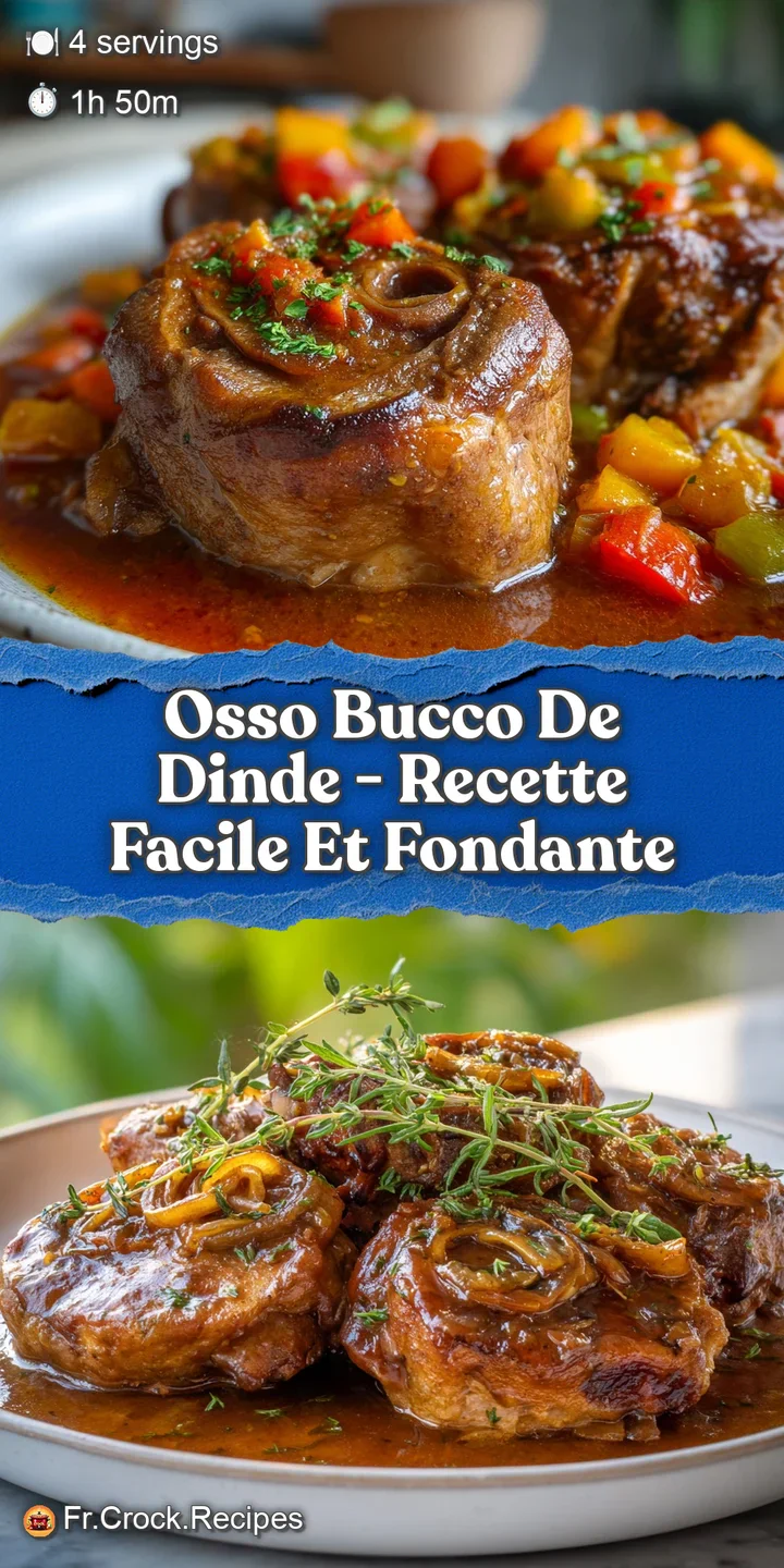 Close-up showcasing tender turkey falling off the bone, bathed in a bright, flavorful tomato-based sauce with herbs and ve...