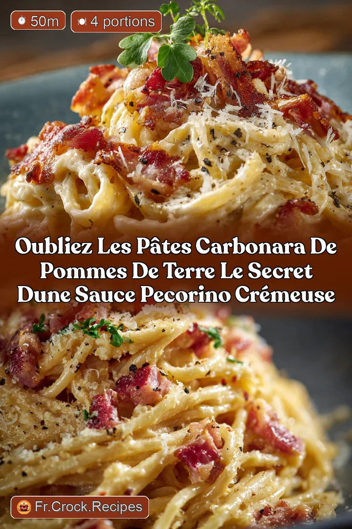 Oubliez les p&acirc;tes Carbonara de Pommes de Terre le secret dune sauce Pecorino cr&eacute;meuse