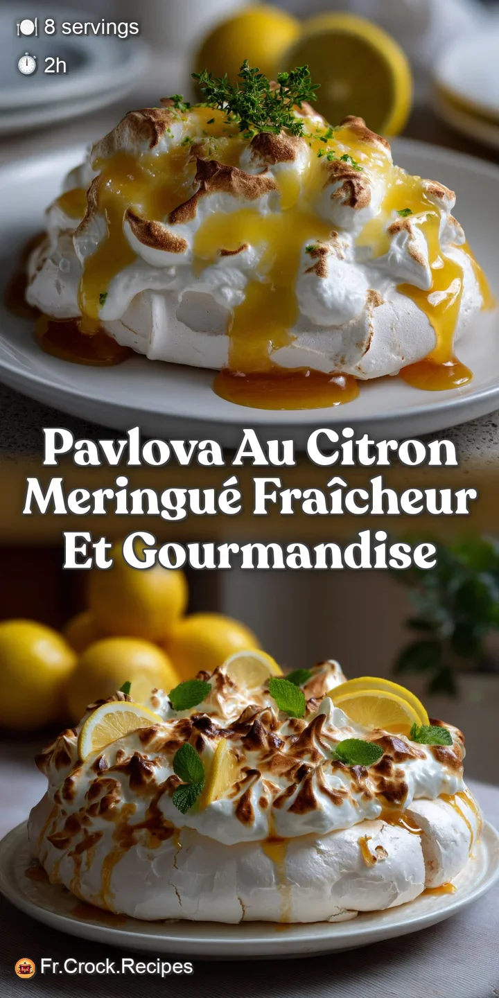 Close-up of a meringue shell, filled with glossy lemon curd, offering a tempting glimpse of the delicate textures and brig...